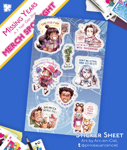Stickers sheet (Ace Attorney) - 2023